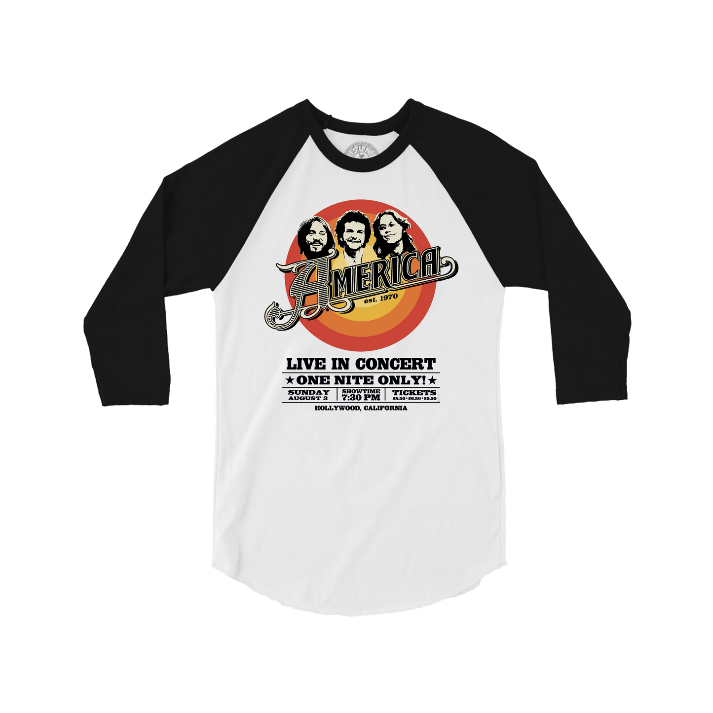 America Live In Concert Baseball T-Shirt