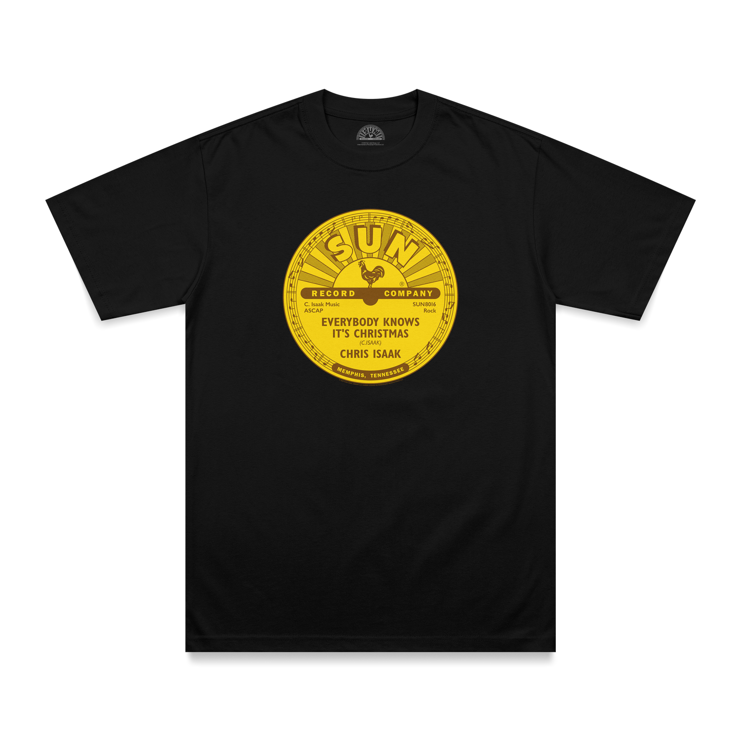 Chris Isaak Everybody Knows its Christmas T-Shirt Sun Records Label Shirt