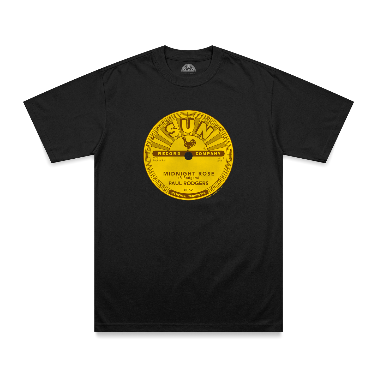 Paul Rodgers Midnight Rose Sun Records Label T-Shirt