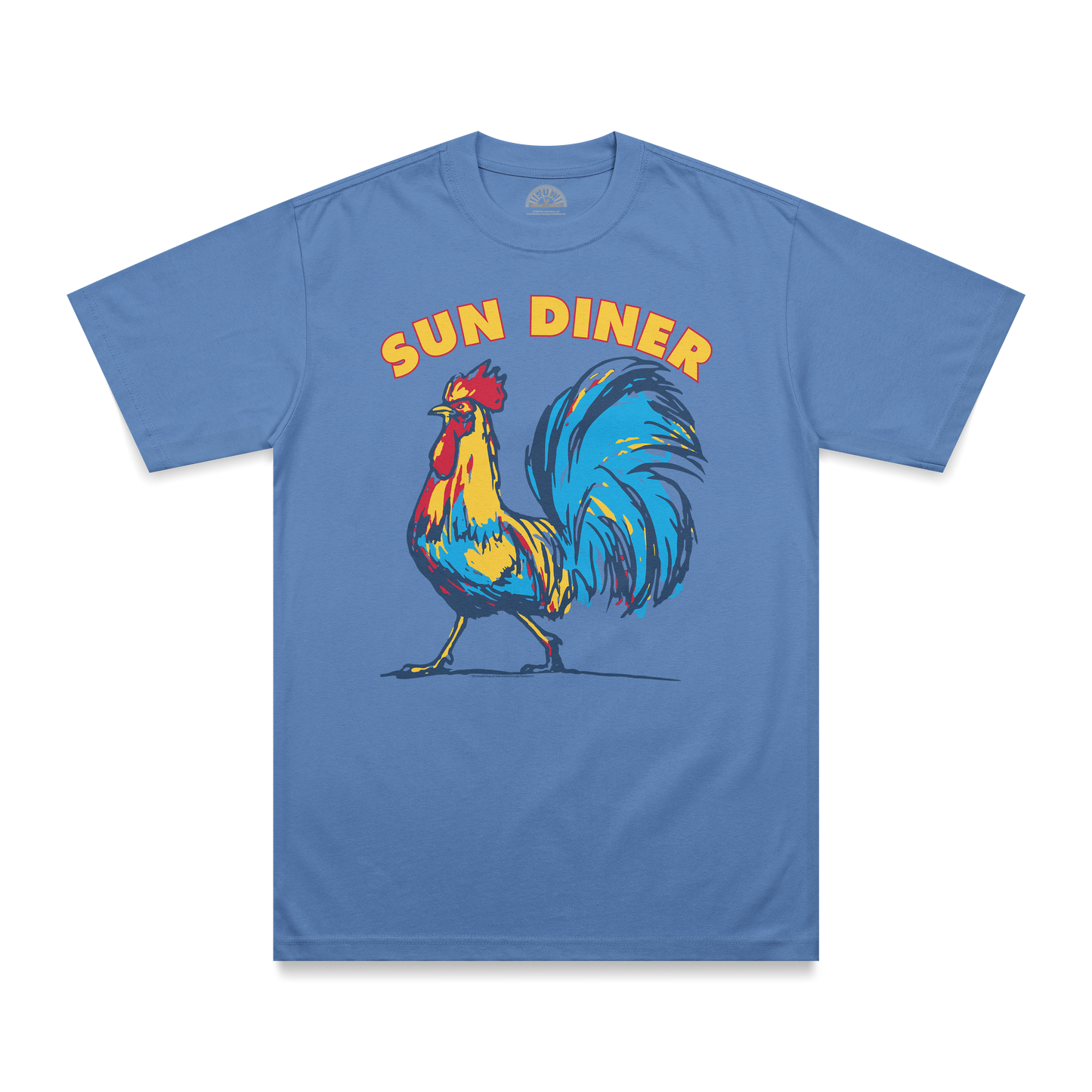 Sun Diner Blue Rooster T-Shirt blue