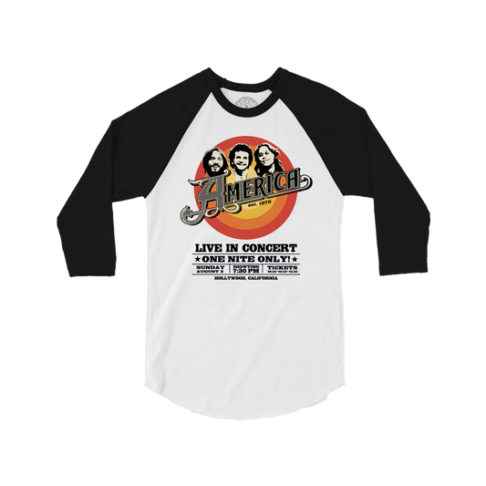 America Live In Concert Baseball T-Shirt