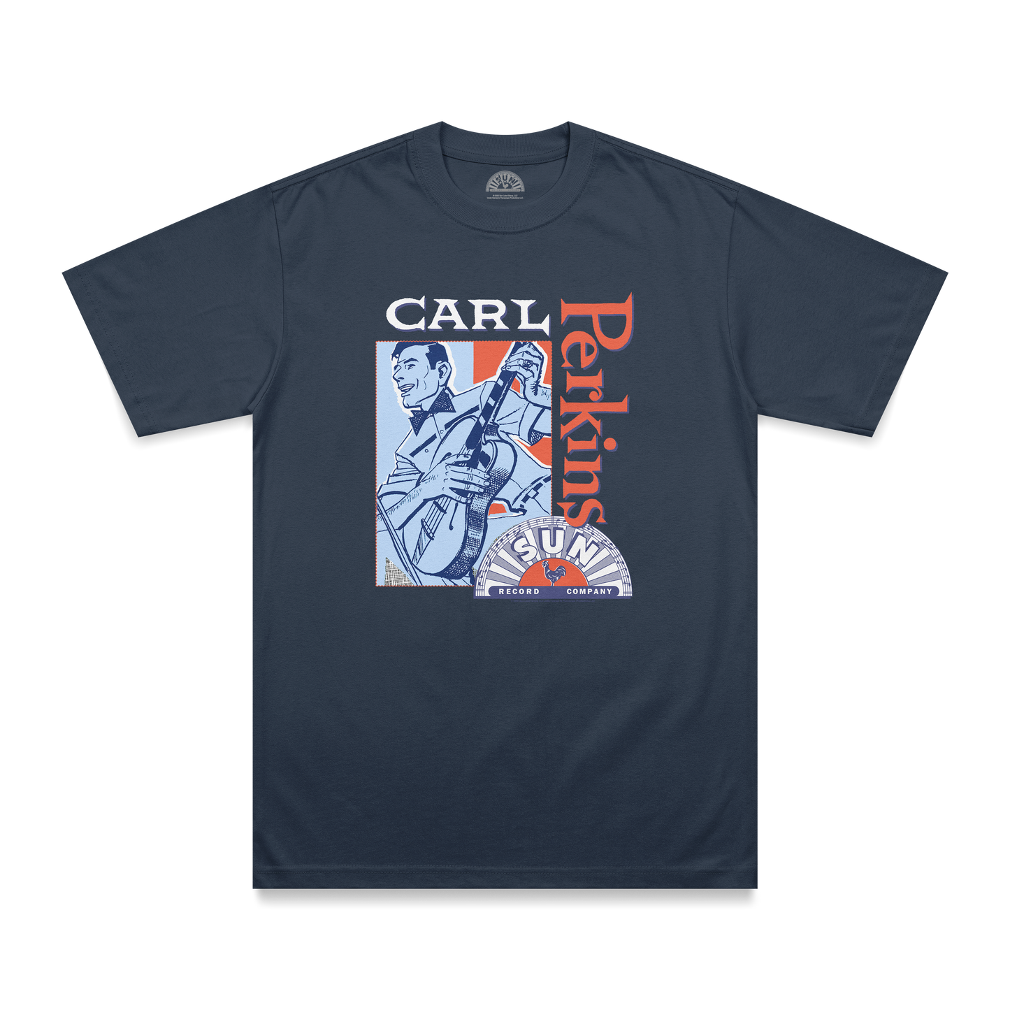 Carl Perkins Retro Print T-Shirt blue