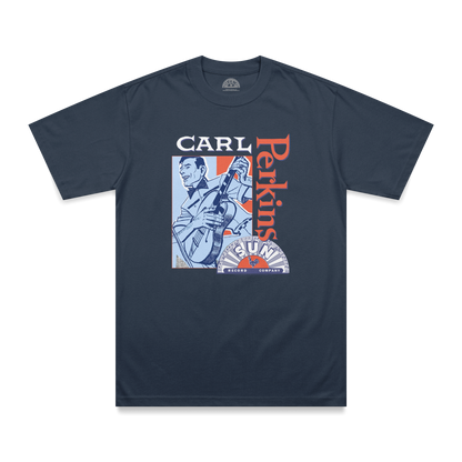 Carl Perkins Retro Print T-Shirt blue