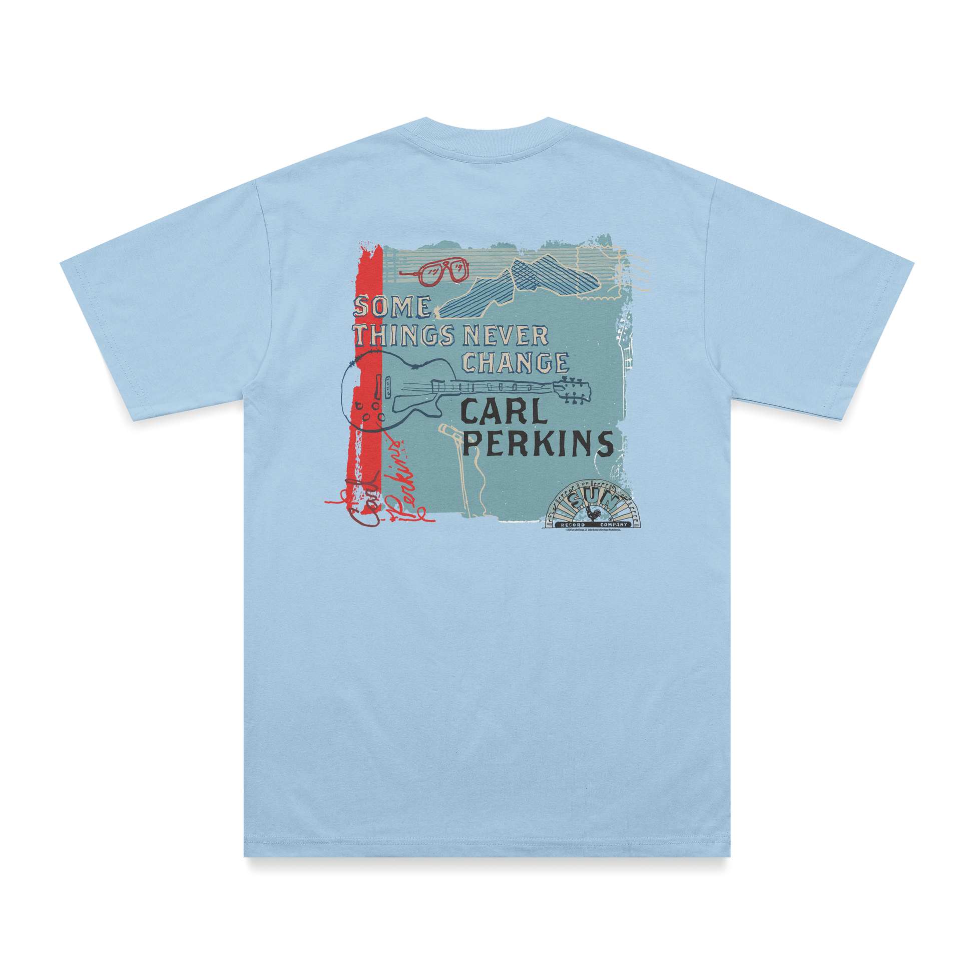 Carl Perkins Some Things Never Change Double Sided T-Shirt blue back