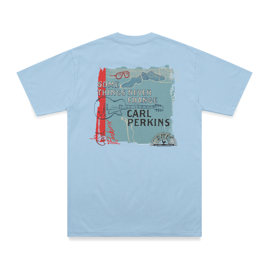 Carl Perkins Some Things Never Change Double Sided T-Shirt blue back