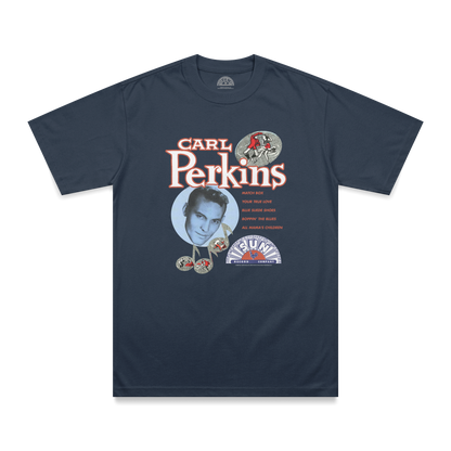 Carl Perkins Song Titles T-Shirt blue