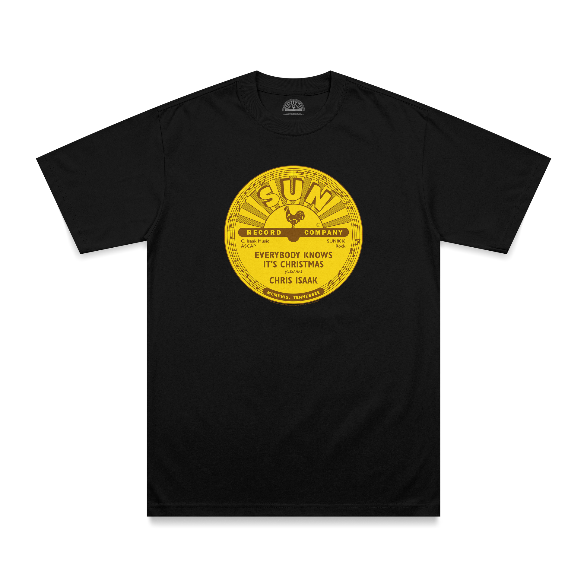Chris Isaak Everybody Knows its Christmas T-Shirt Sun Records Label Shirt