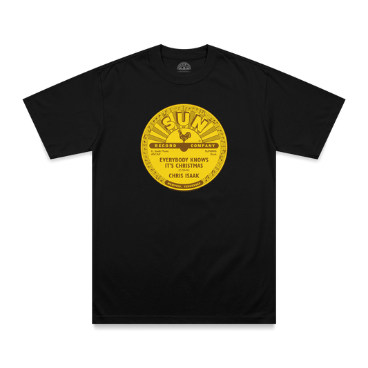 Chris Isaak Everybody Knows its Christmas T-Shirt Sun Records Label Shirt