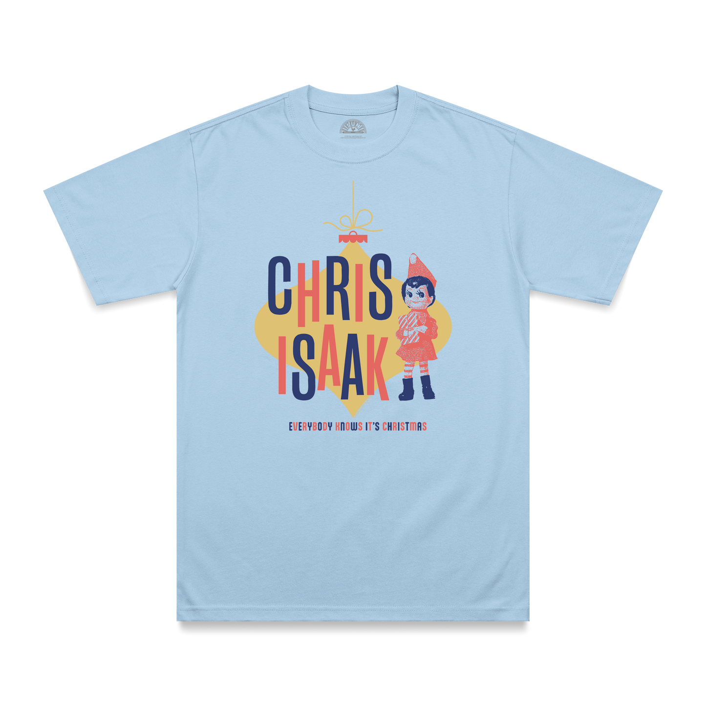 Chris Isaak Everybody Knows its Christmas T-Shirt blue
