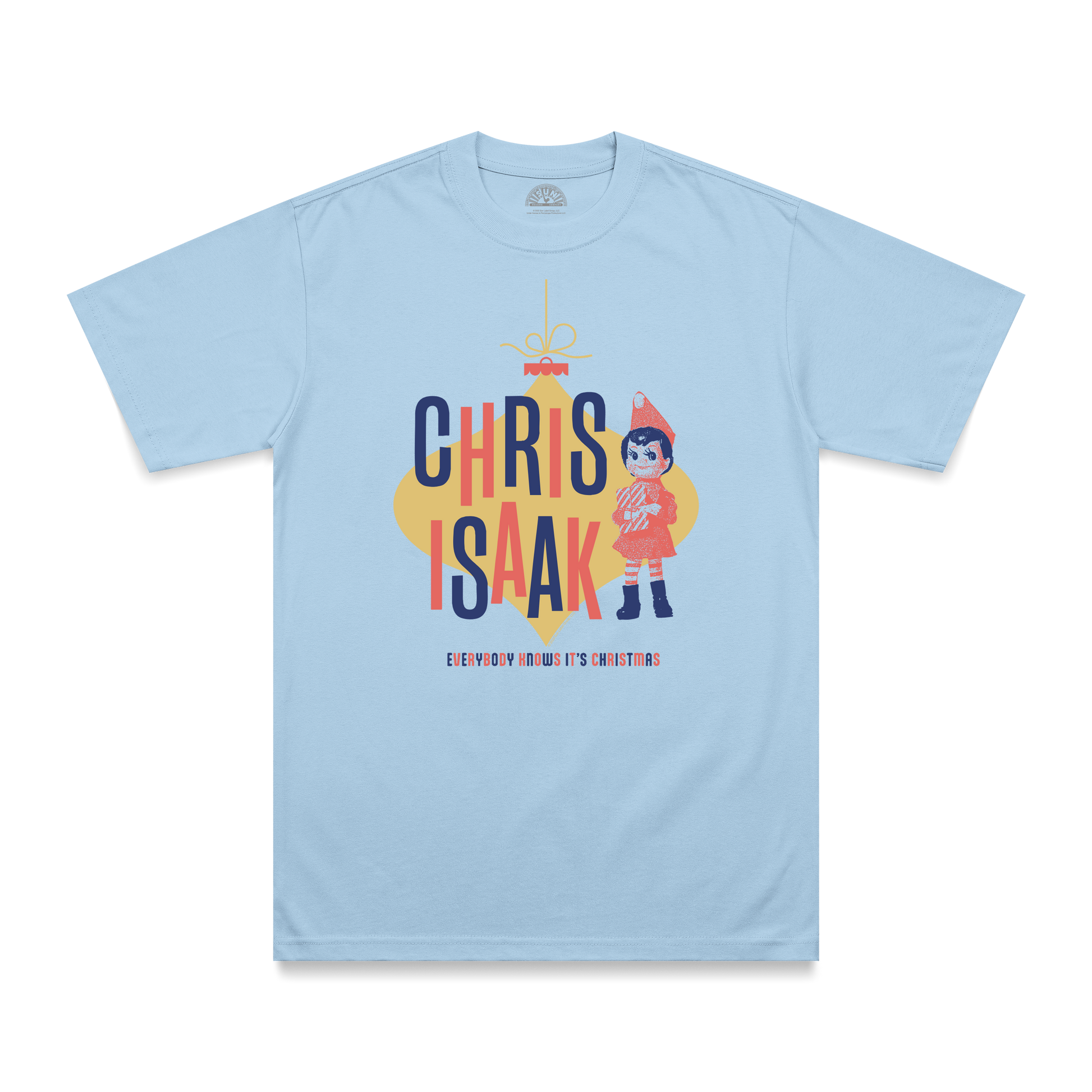 Chris Isaak Everybody Knows its Christmas T-Shirt blue