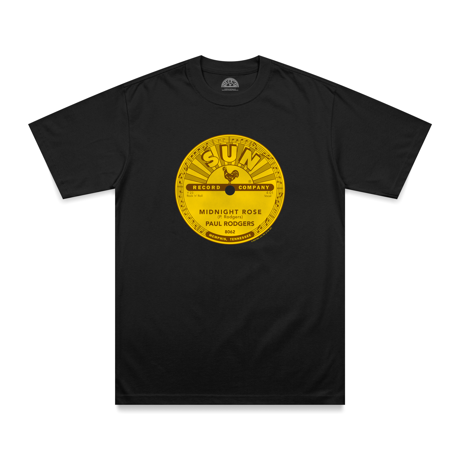 Paul Rodgers Midnight Rose Sun Records Label T-Shirt