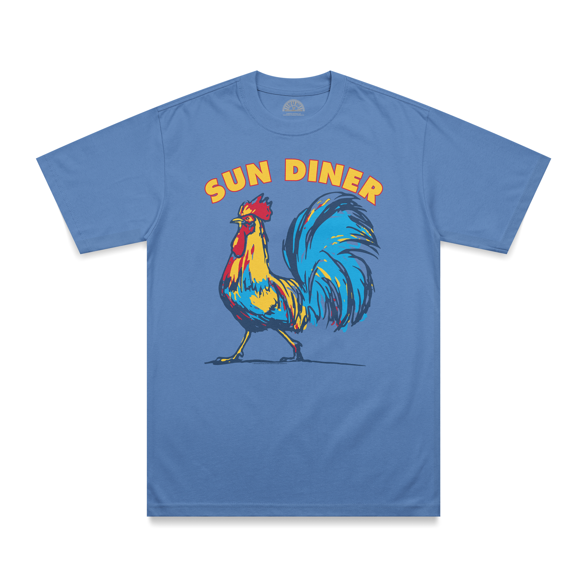 Sun Diner Blue Rooster T-Shirt blue