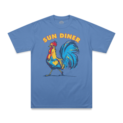 Sun Diner Blue Rooster T-Shirt blue