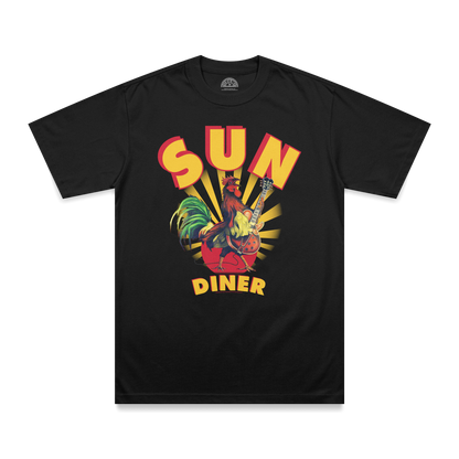 Sun Diner Rooster T-Shirt black