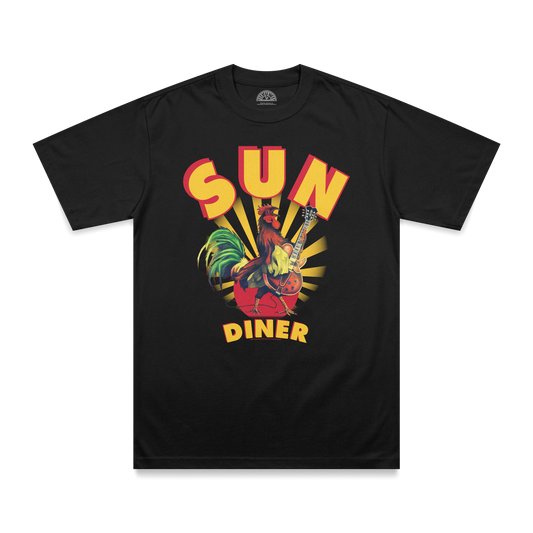 Sun Diner Rooster T-Shirt black
