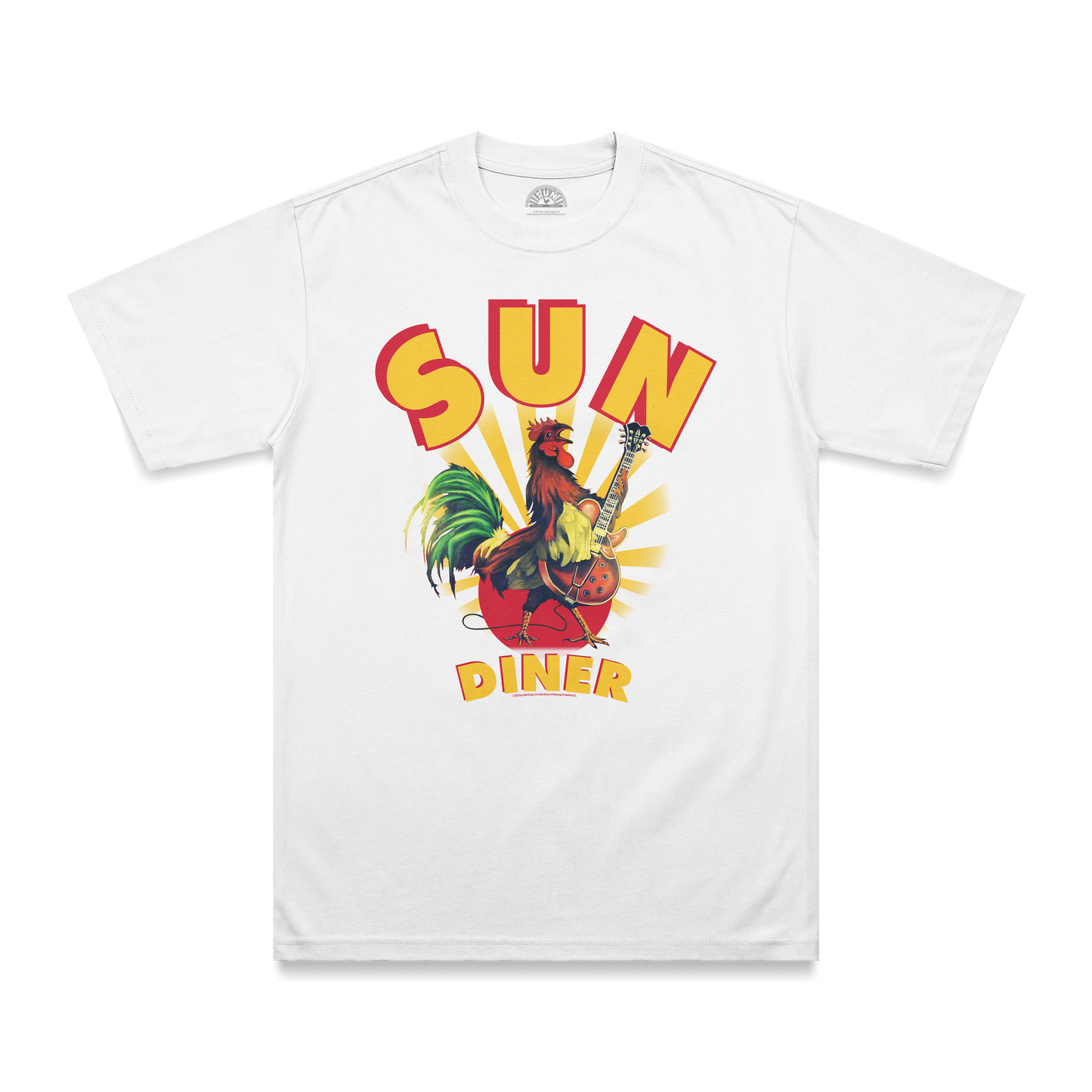 Sun Diner Rooster T-Shirt white