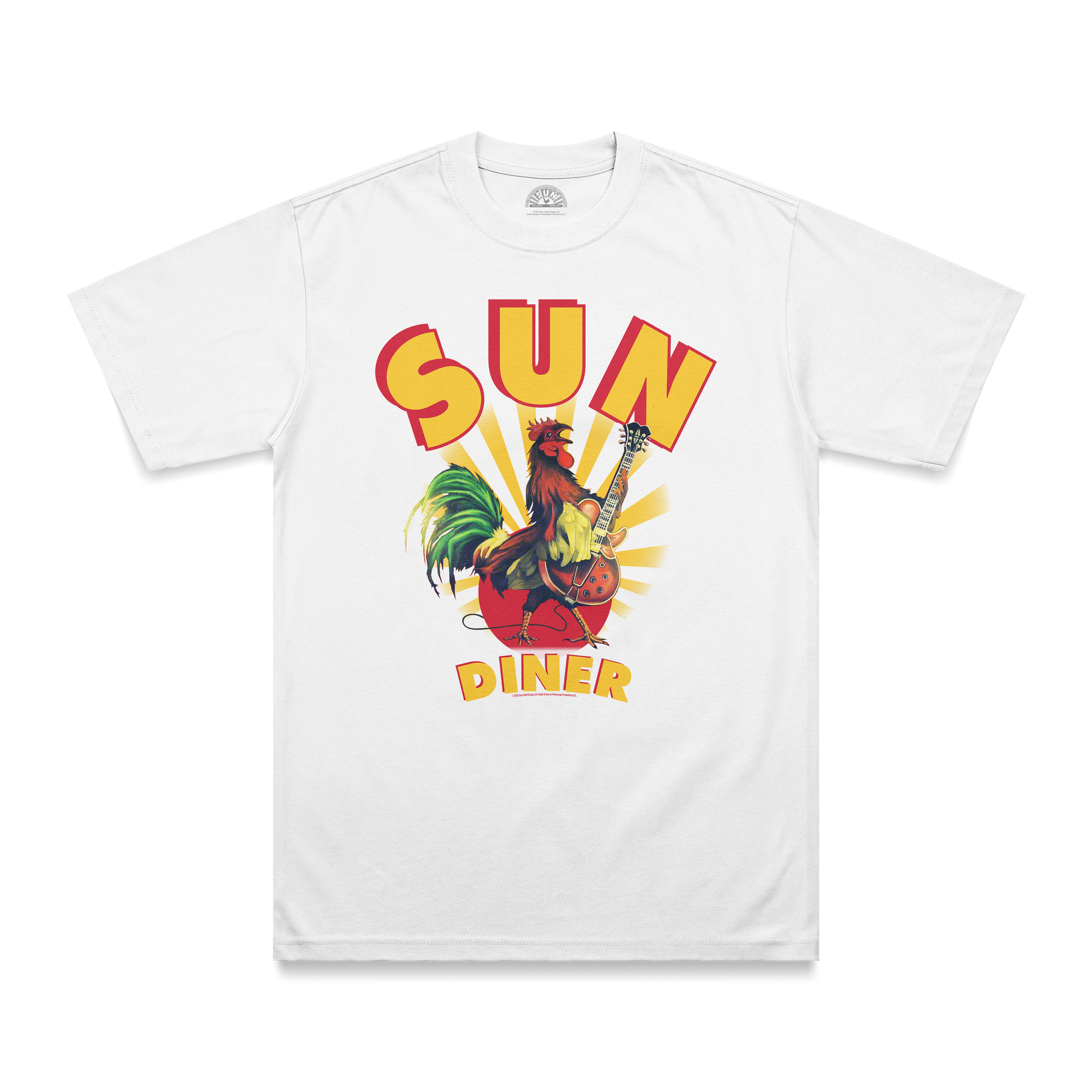 Sun Diner Rooster T-Shirt white