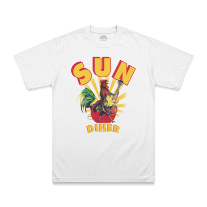 Sun Diner Rooster T-Shirt white