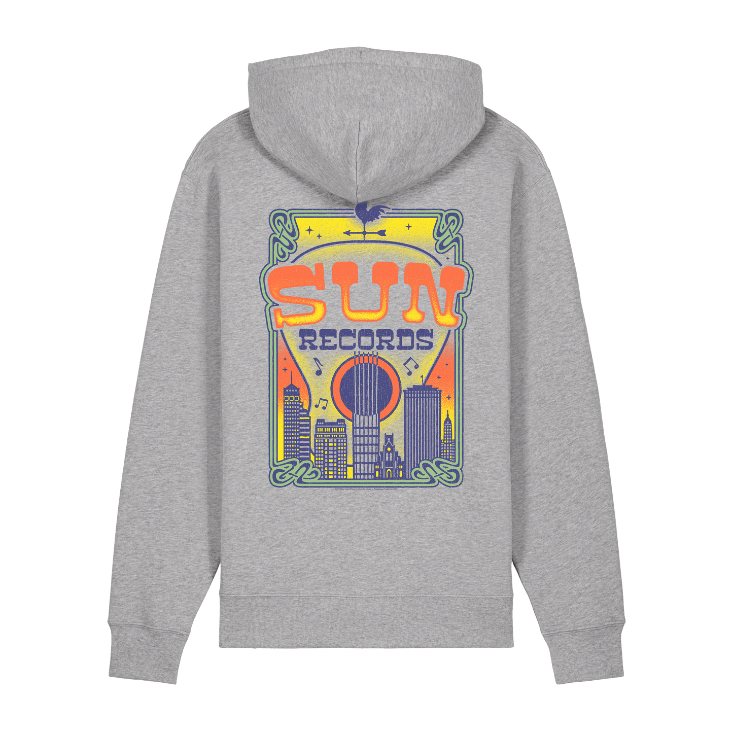 Sun Records Skyline Hoodie grey back 