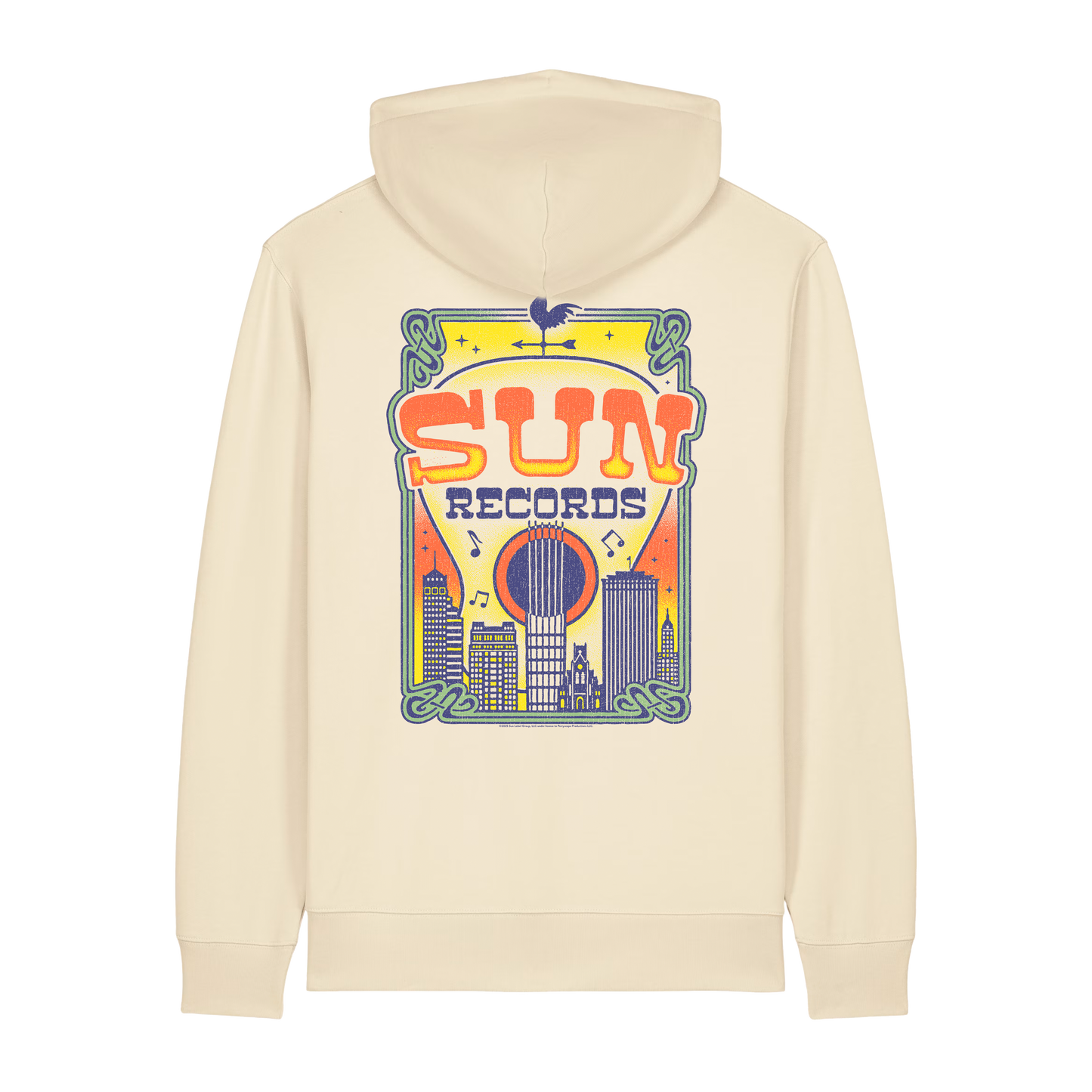 Sun Records Skyline Hoodie vintage white back 