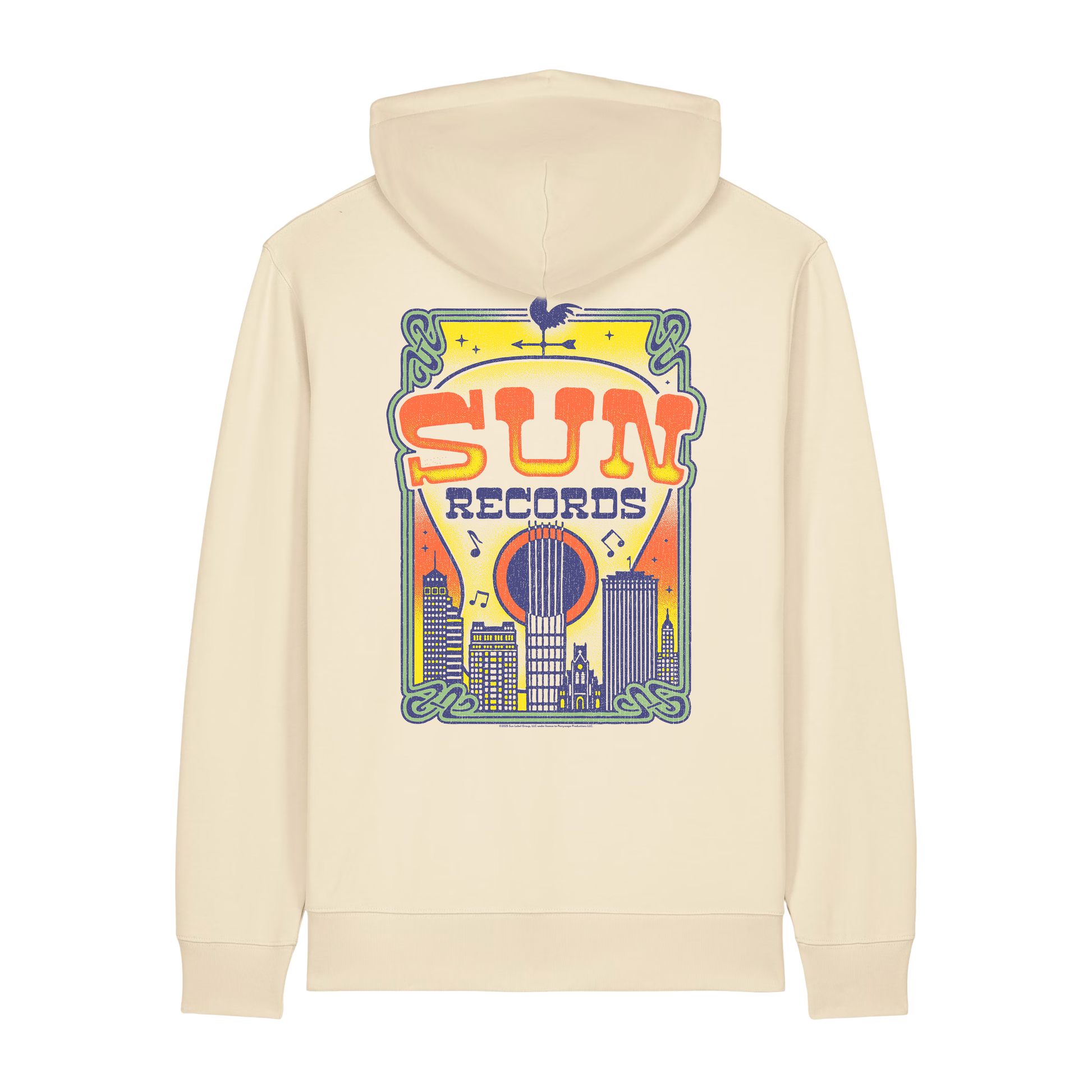 Sun Records Skyline Hoodie vintage white back 