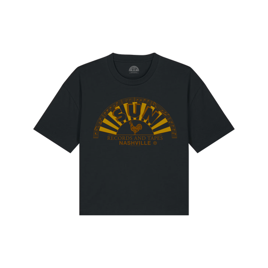 Sun Records Vintage Logo Boxy Women's T-Shirt black 