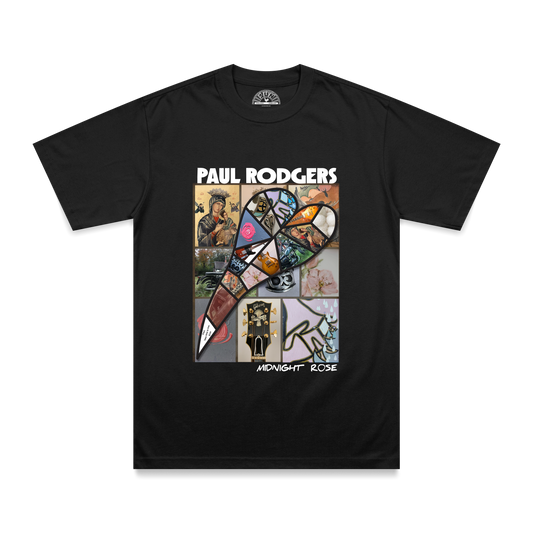 Midnight Rose Rectangle T-Shirt - Black