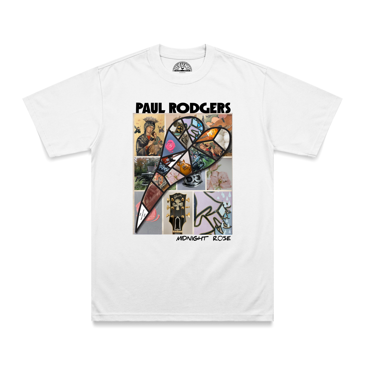 Midnight Rose Rectangle T-Shirt - White