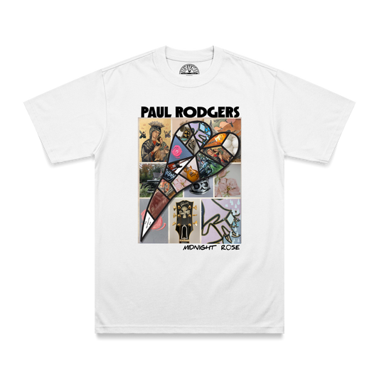 Midnight Rose Rectangle T-Shirt - White